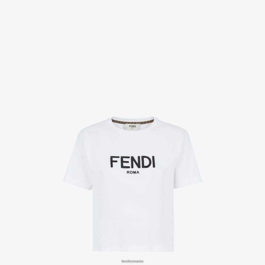 tricou din bumbac alb Fendi femei îmbrăcăminte 86084L1112