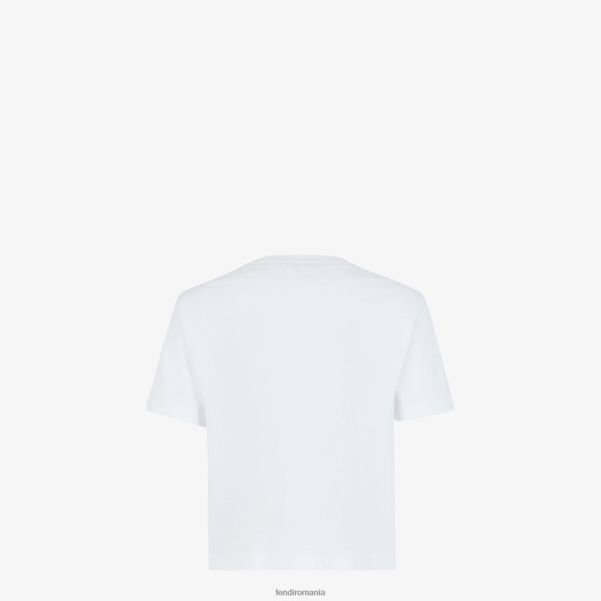 tricou din bumbac alb Fendi femei îmbrăcăminte 86084L1112