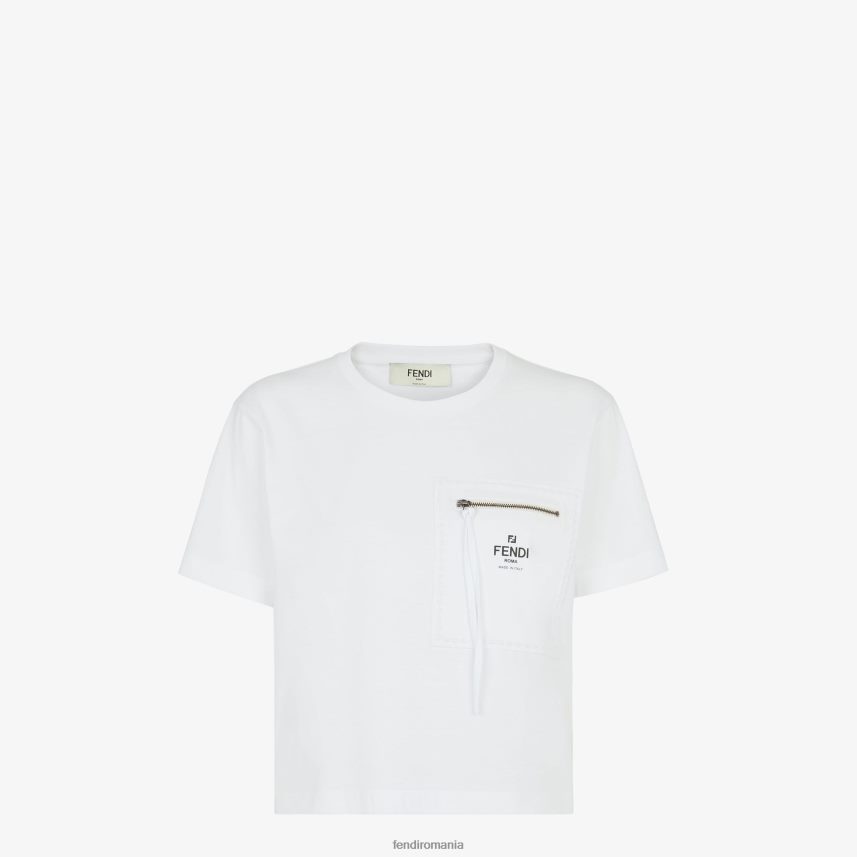 tricou din tricou alb Fendi femei îmbrăcăminte 86084L1145