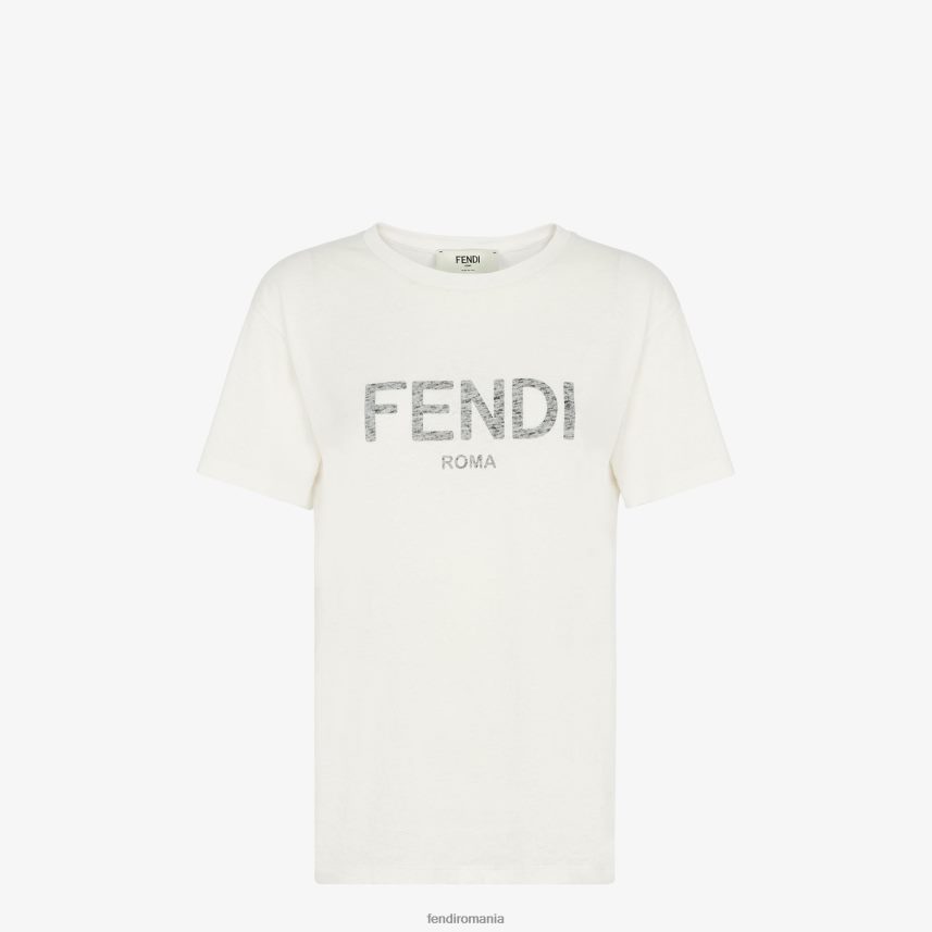 tricou din tricou alb Fendi femei îmbrăcăminte 86084L950