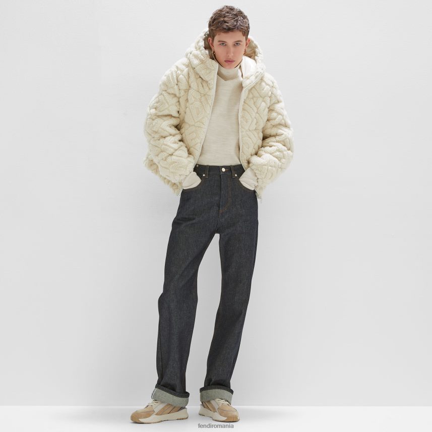 pantaloni joase din piele intoarsa alb Fendi femei încălţăminte 86084L1288