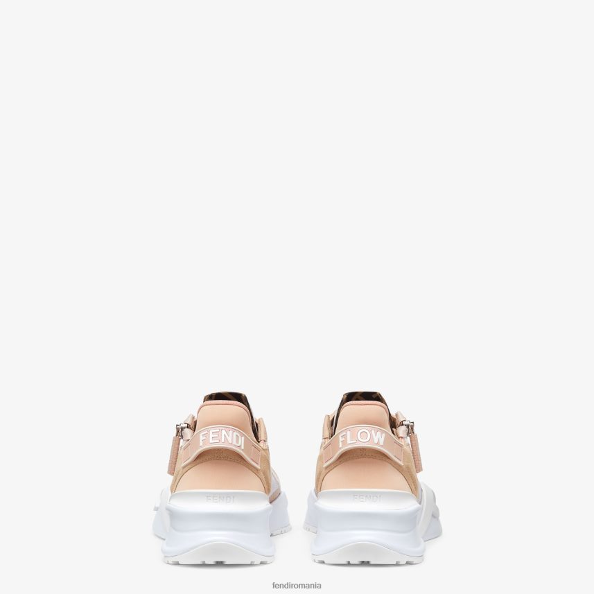 top jos din nailon și piele de căprioară roz Fendi femei încălţăminte 86084L1388