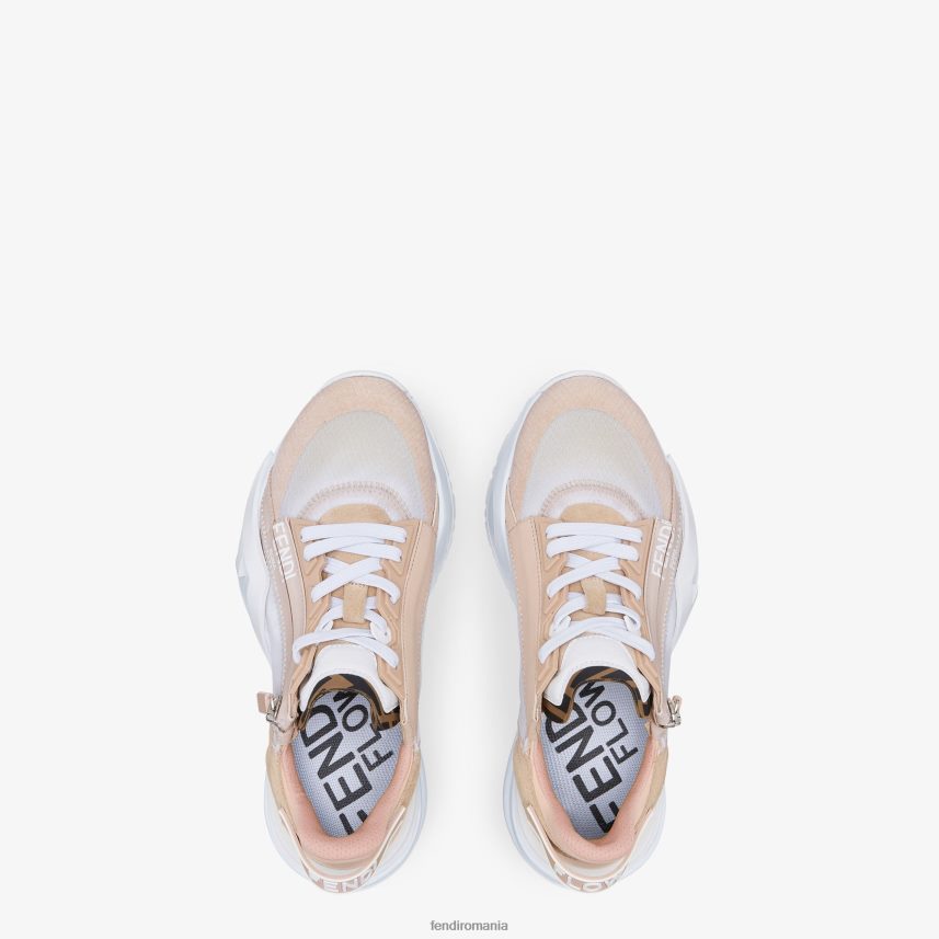 top jos din nailon și piele de căprioară roz Fendi femei încălţăminte 86084L1388