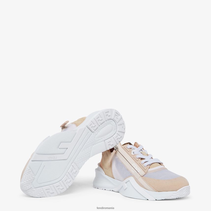 top jos din nailon și piele de căprioară roz Fendi femei încălţăminte 86084L1388