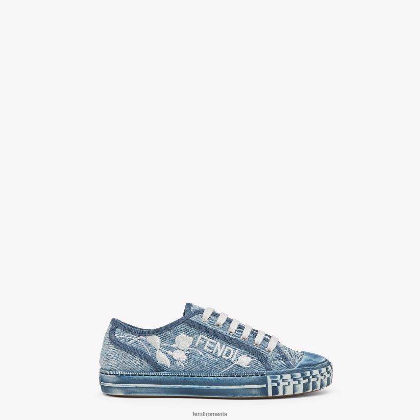 topuri joase din denim albastru deschis Fendi femei încălţăminte 86084L1326