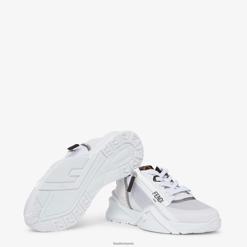 topuri joase din nailon și piele de căprioară alb Fendi femei încălţăminte 86084L1289