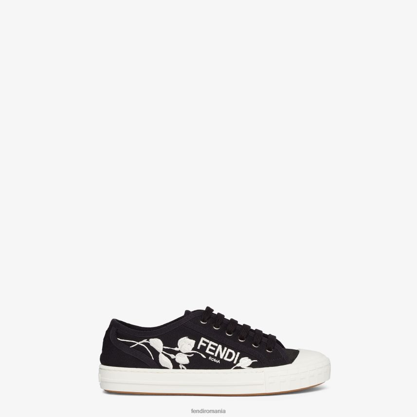 topuri joase din pânză negru Fendi femei încălţăminte 86084L1327