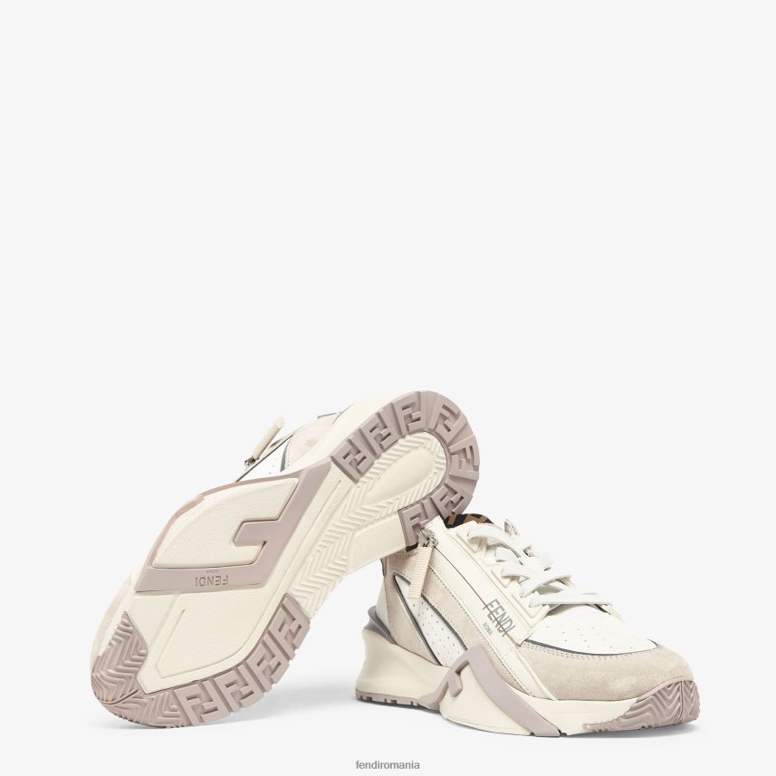 topuri joase din piele intoarsa alb Fendi femei încălţăminte 86084L1287