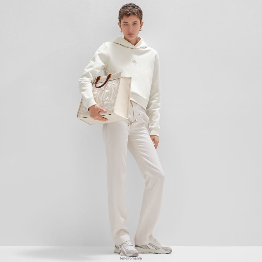 topuri joase din piele intoarsa alb Fendi femei încălţăminte 86084L1287