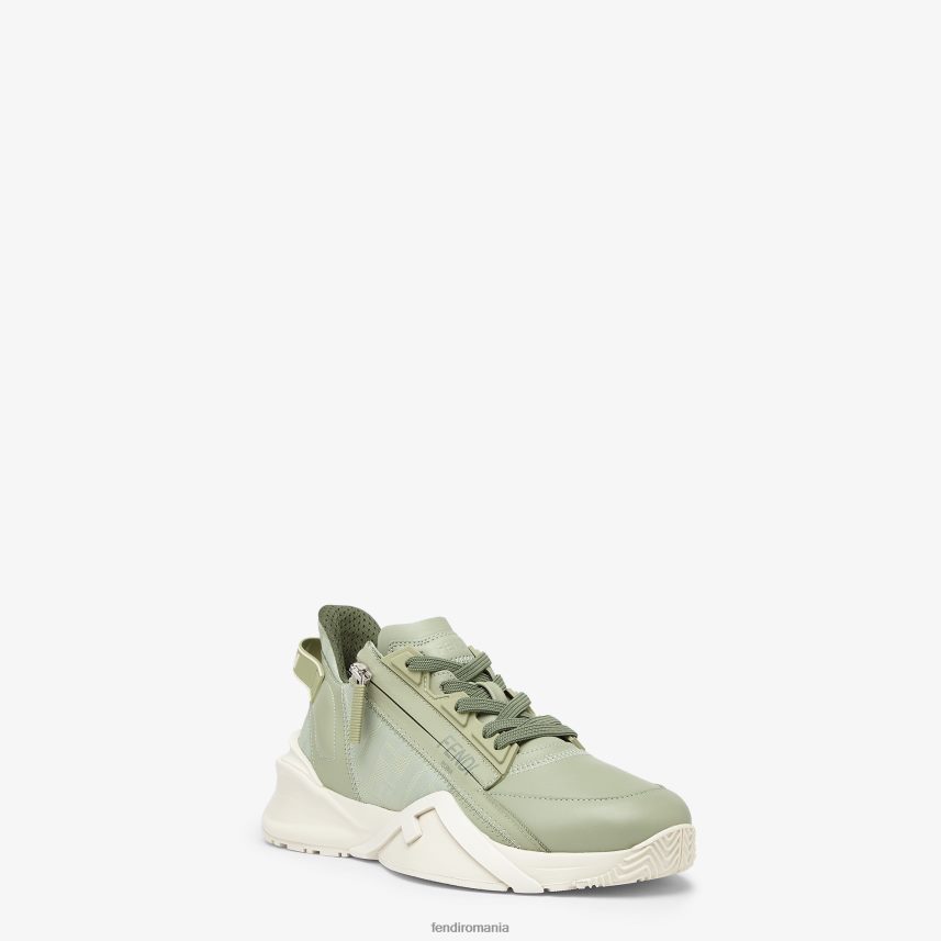 topuri joase din piele verde Fendi femei încălţăminte 86084L1337