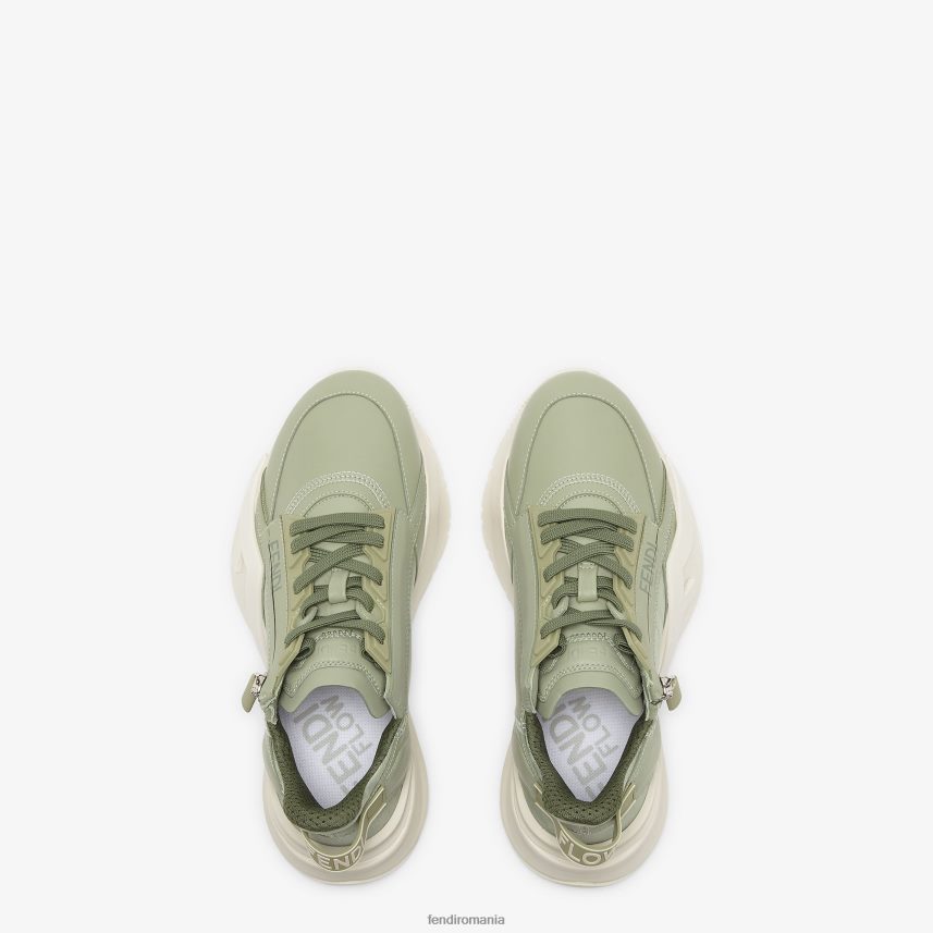 topuri joase din piele verde Fendi femei încălţăminte 86084L1337