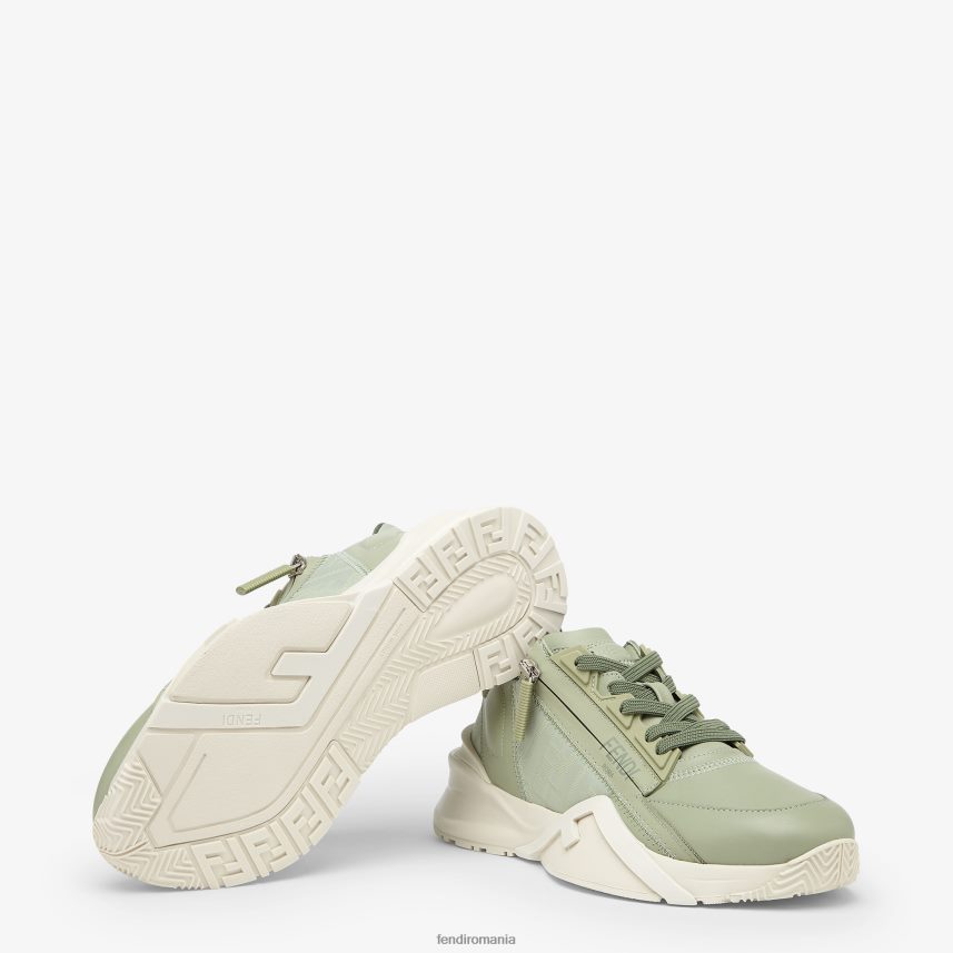 topuri joase din piele verde Fendi femei încălţăminte 86084L1337