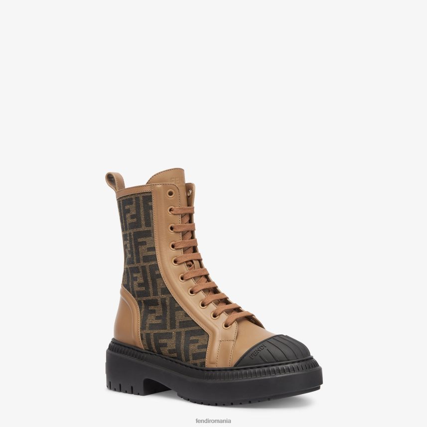 cizme biker din piele bej Fendi femei încălţăminte 86084L1352