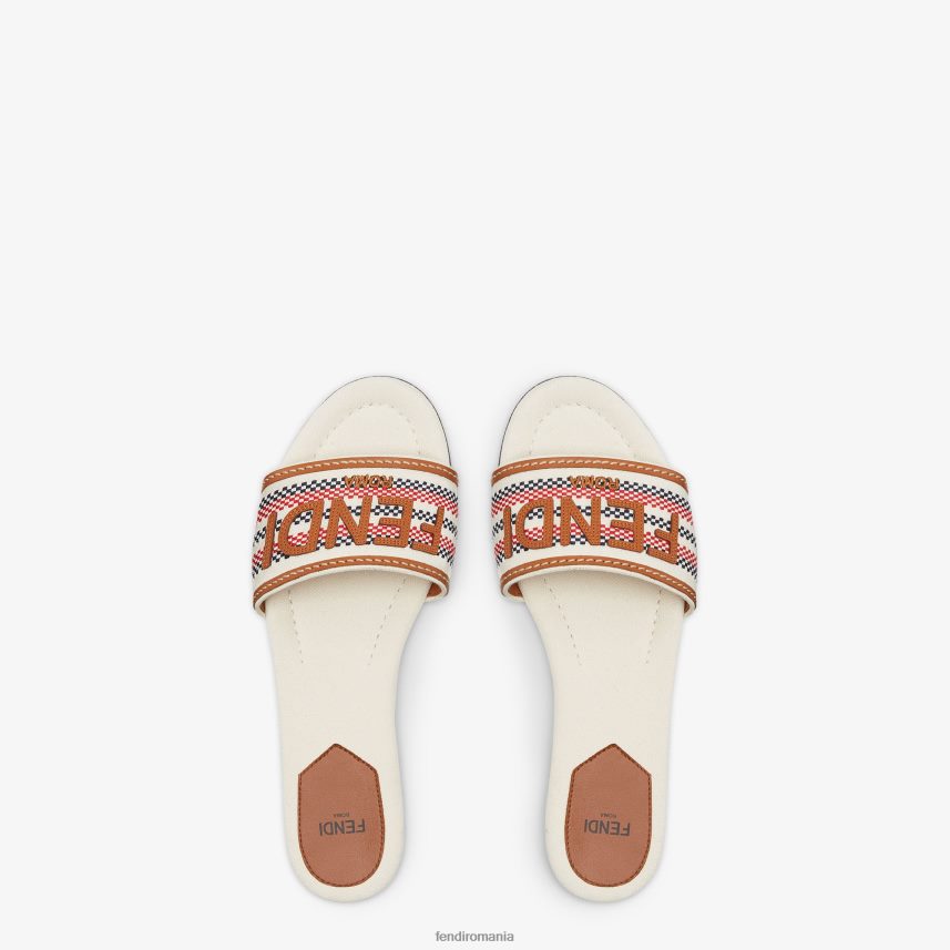 diapozitive de pânză bej Fendi femei încălţăminte 86084L1306