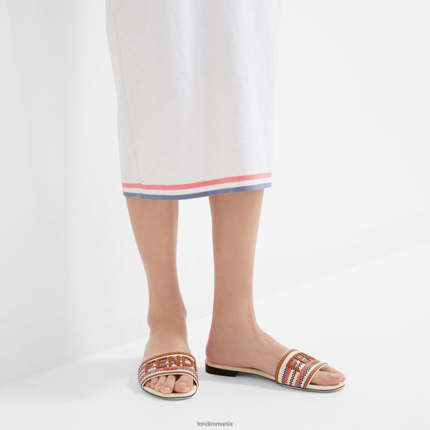 diapozitive de pânză bej Fendi femei încălţăminte 86084L1306