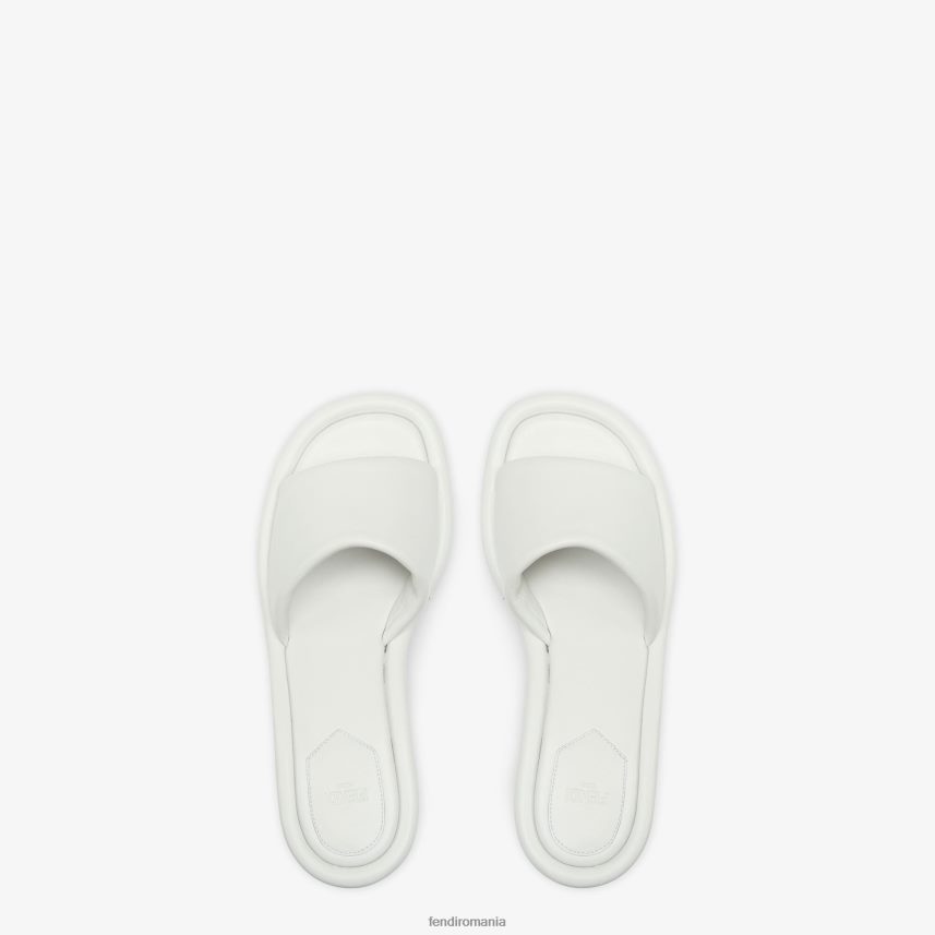 diapozitive din piele nappa alb Fendi femei încălţăminte 86084L1292