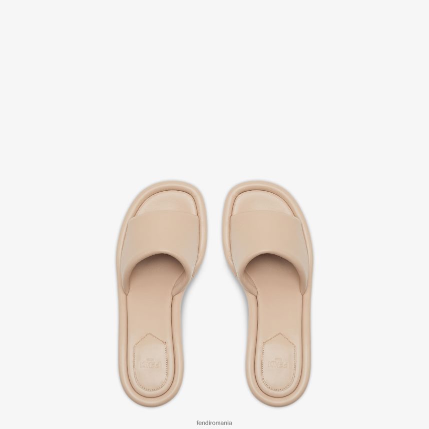 diapozitive din piele nappa bej Fendi femei încălţăminte 86084L1291
