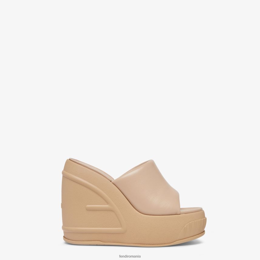diapozitive din piele nappa bej Fendi femei încălţăminte 86084L1328