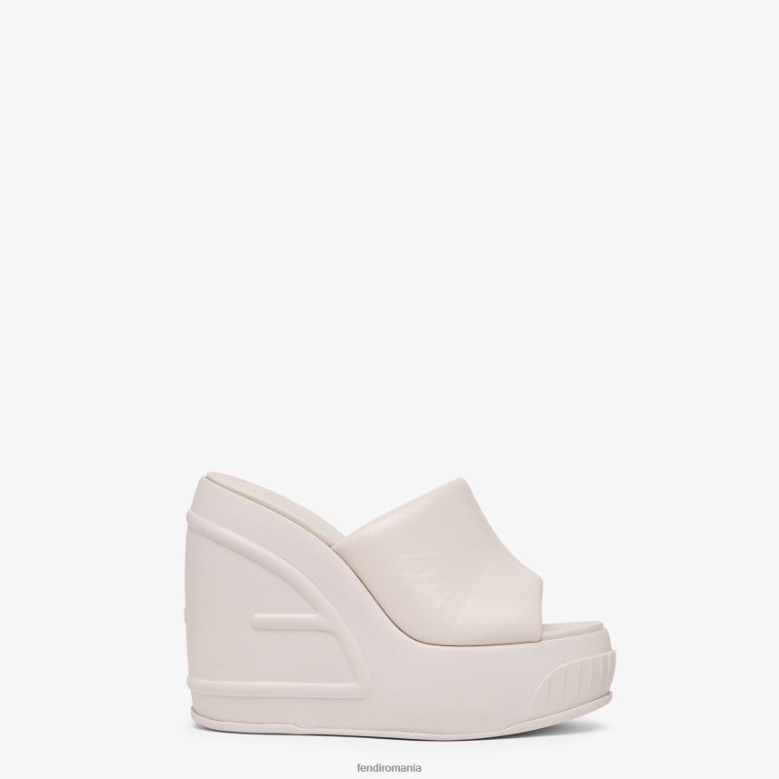 diapozitive din piele nappa bej Fendi femei încălţăminte 86084L1329