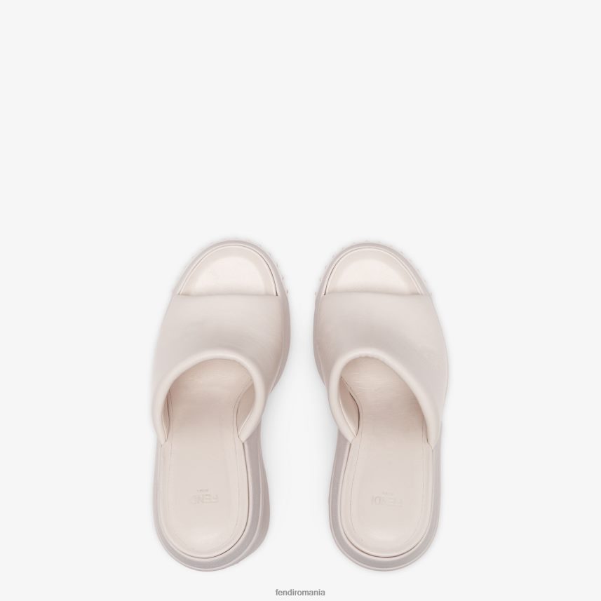 diapozitive din piele nappa bej Fendi femei încălţăminte 86084L1329