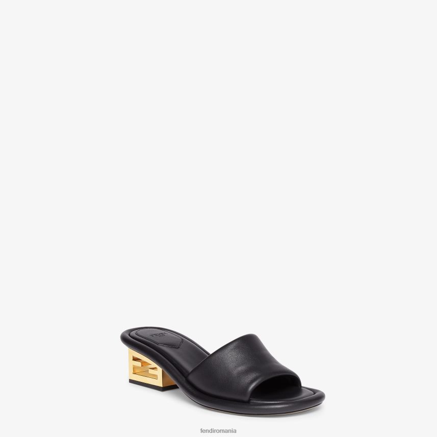 diapozitive din piele nappa negru Fendi femei încălţăminte 86084L1293