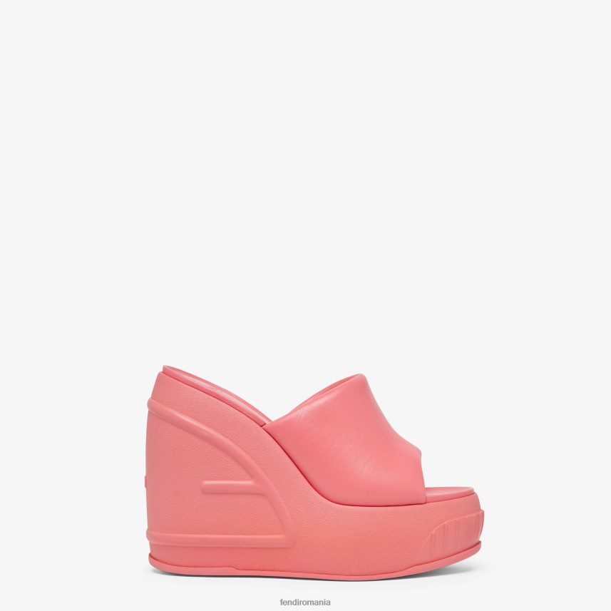 diapozitive din piele nappa roz Fendi femei încălţăminte 86084L1330