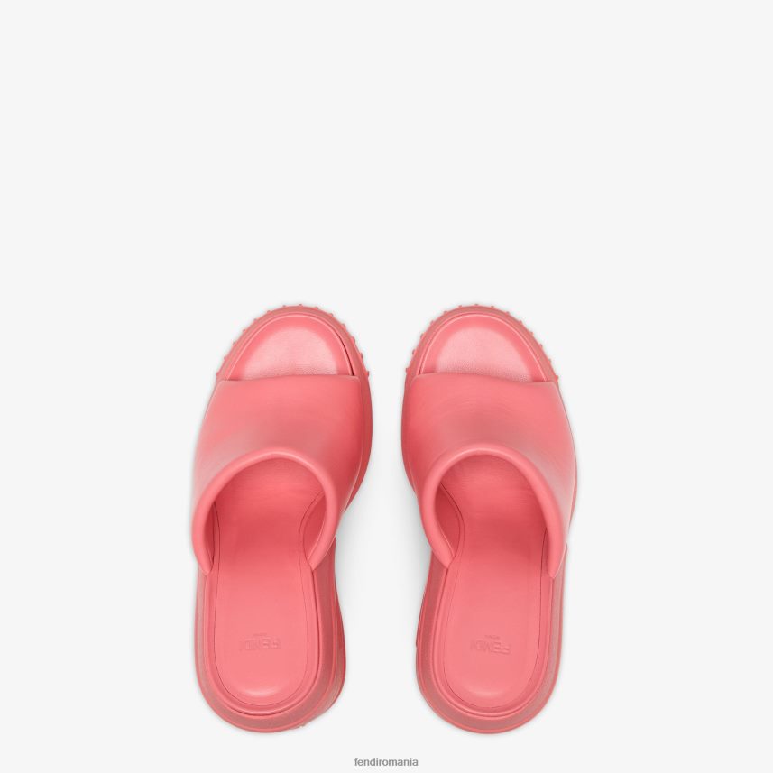 diapozitive din piele nappa roz Fendi femei încălţăminte 86084L1330