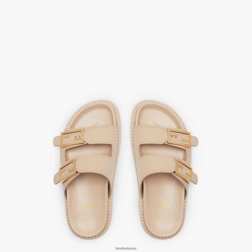 simt toboganele din piele bej Fendi femei încălţăminte 86084L1393