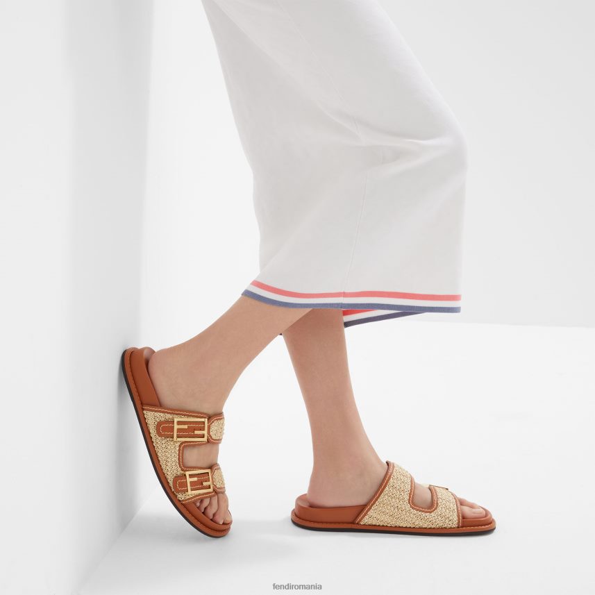 simt toboganele din piele maro Fendi femei încălţăminte 86084L1273