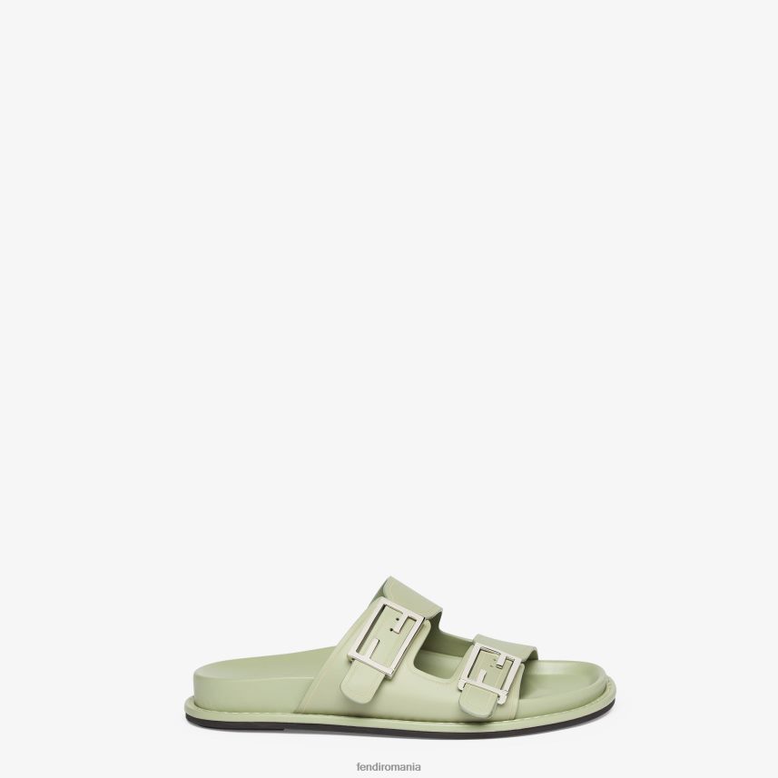 simt toboganele din piele verde Fendi femei încălţăminte 86084L1303