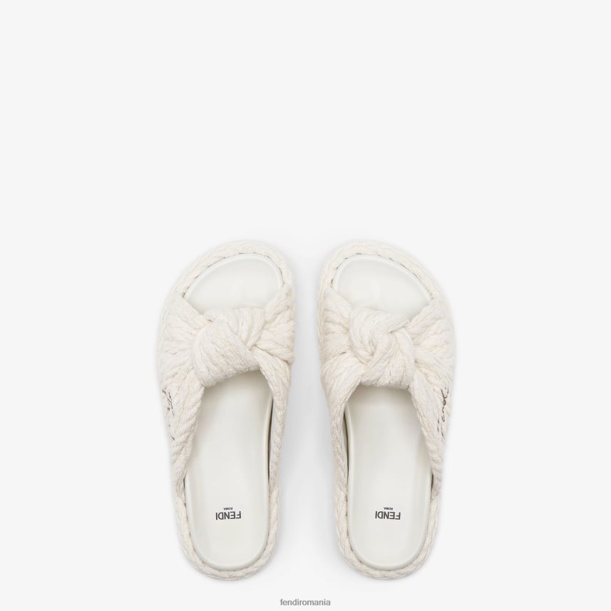 tobogane din material textil bej Fendi femei încălţăminte 86084L1311