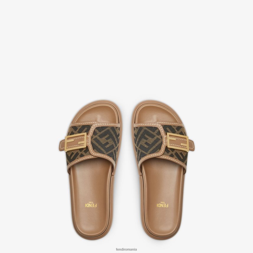 tobogane din material textil maro Fendi femei încălţăminte 86084L1304