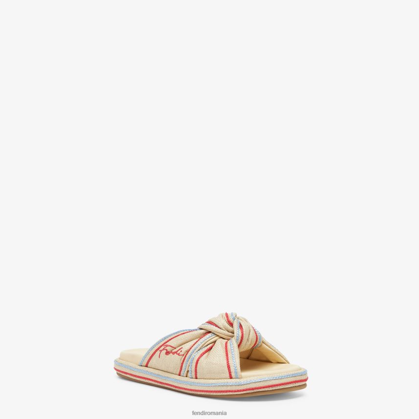 tobogane din rafie palida bej Fendi femei încălţăminte 86084L1310