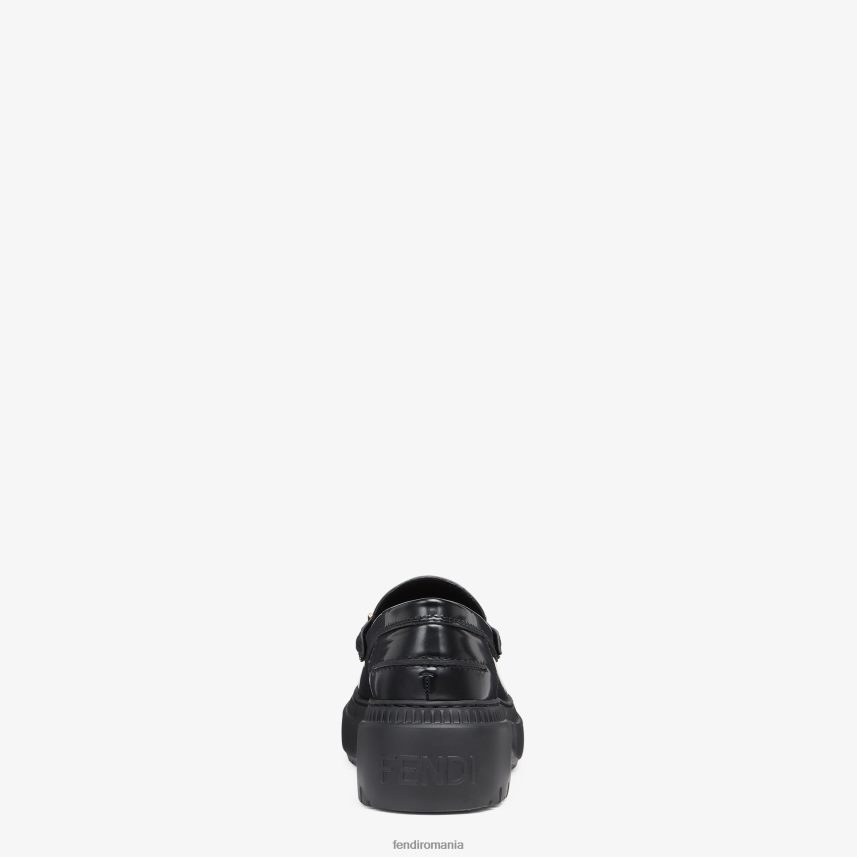 mocasini din piele negru Fendi femei încălţăminte 86084L1363
