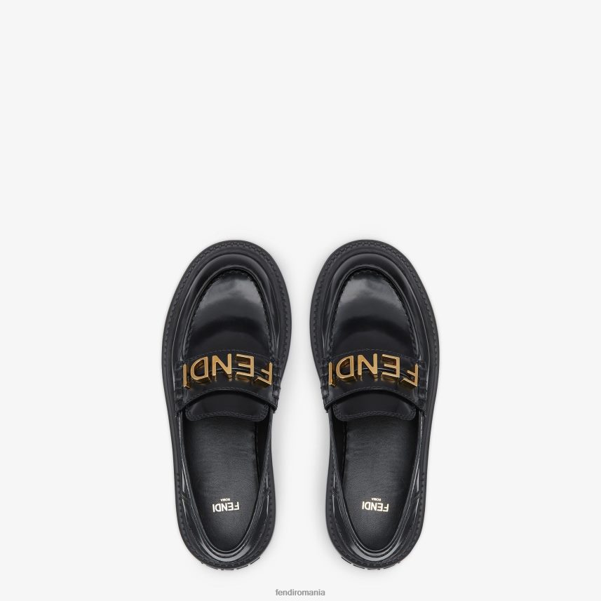 mocasini din piele negru Fendi femei încălţăminte 86084L1363