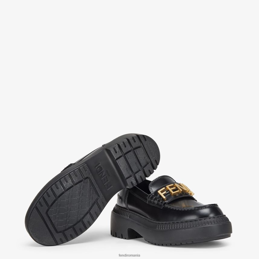 mocasini din piele negru Fendi femei încălţăminte 86084L1363