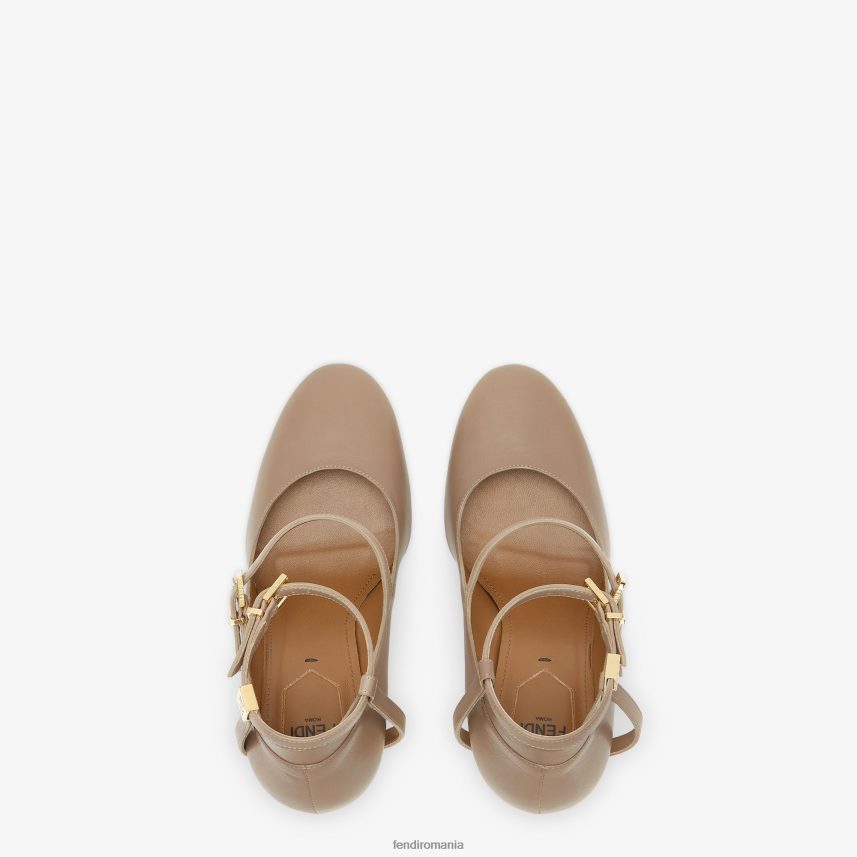 pantofi de curte cu toc înalt din piele de porumbel gri Fendi femei încălţăminte 86084L1262