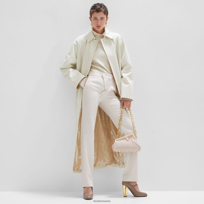 pantofi de curte cu toc înalt din piele de porumbel gri Fendi femei încălţăminte 86084L1262