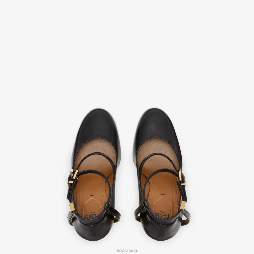 pantofi din piele cu toc negru Fendi femei încălţăminte 86084L1261