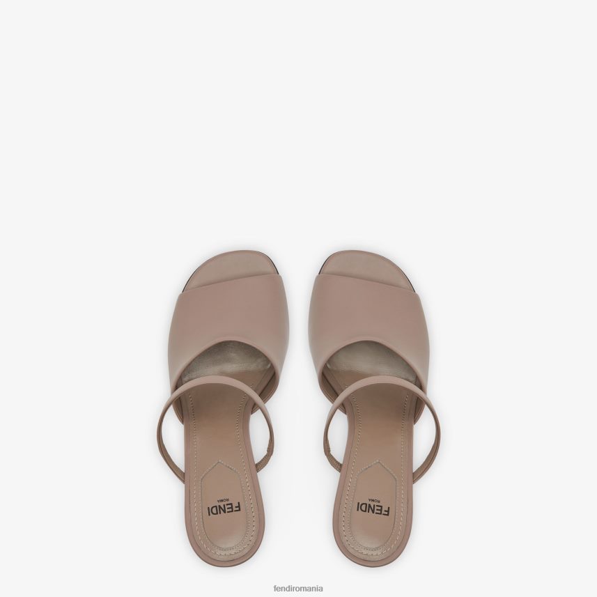 sandale cu toc din piele de porumbel bej Fendi femei încălţăminte 86084L1320