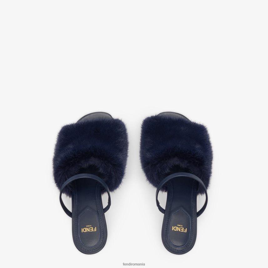 sandale de nurcă cu toc înalt albastru Fendi femei încălţăminte 86084L1376
