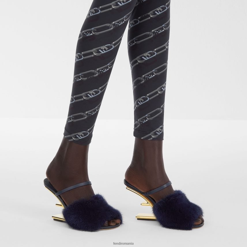 sandale de nurcă cu toc înalt albastru Fendi femei încălţăminte 86084L1376