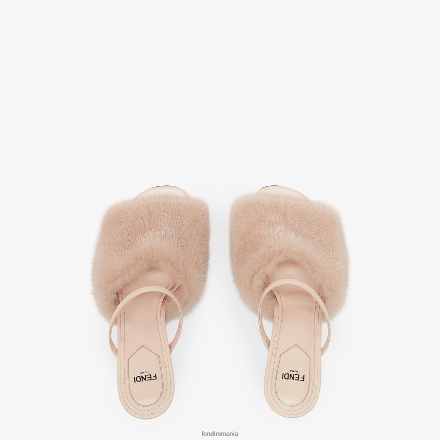 sandale de nurcă cu toc înalt roz Fendi femei încălţăminte 86084L1374