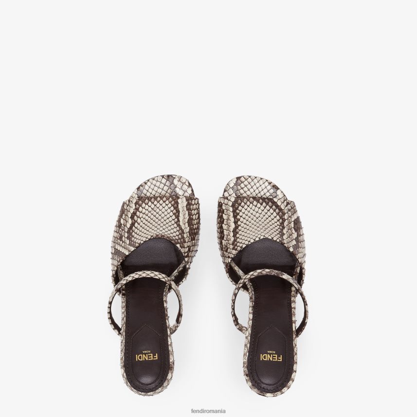 sandale de piton cu toc înalt maro Fendi femei încălţăminte 86084L1372