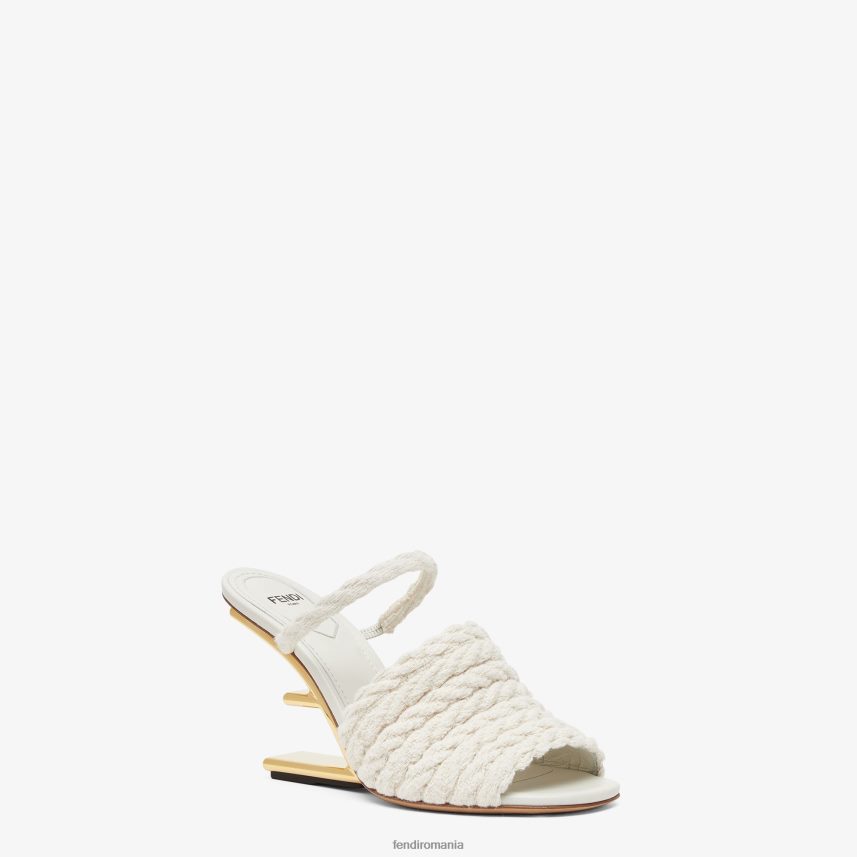 sandale din material textil cu toc bej Fendi femei încălţăminte 86084L1309