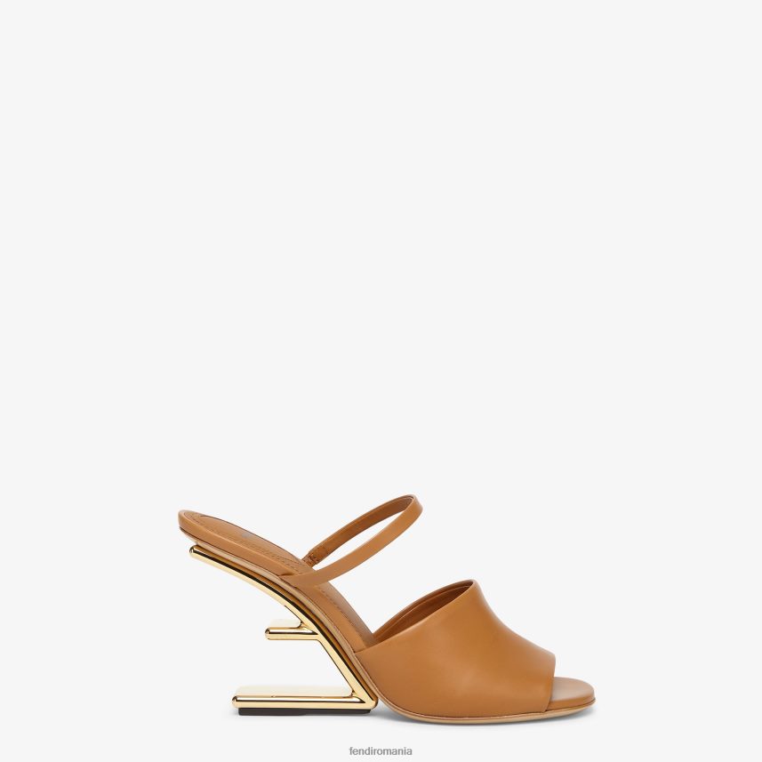 sandale din piele cu toc maro Fendi femei încălţăminte 86084L1342