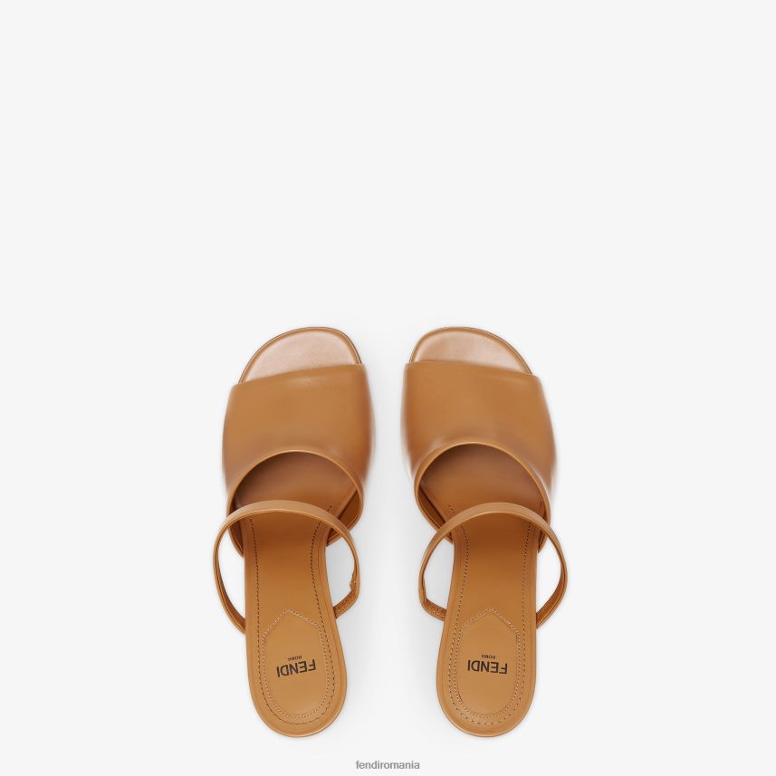 sandale din piele cu toc maro Fendi femei încălţăminte 86084L1342
