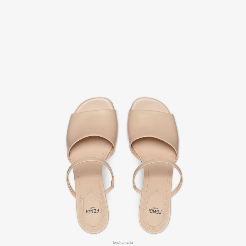 sandale din piele cu toc mediu bej Fendi femei încălţăminte 86084L1371