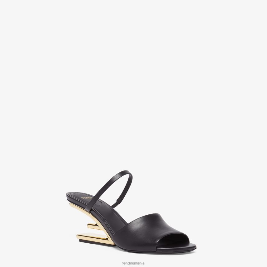sandale din piele cu toc mediu negru Fendi femei încălţăminte 86084L1370