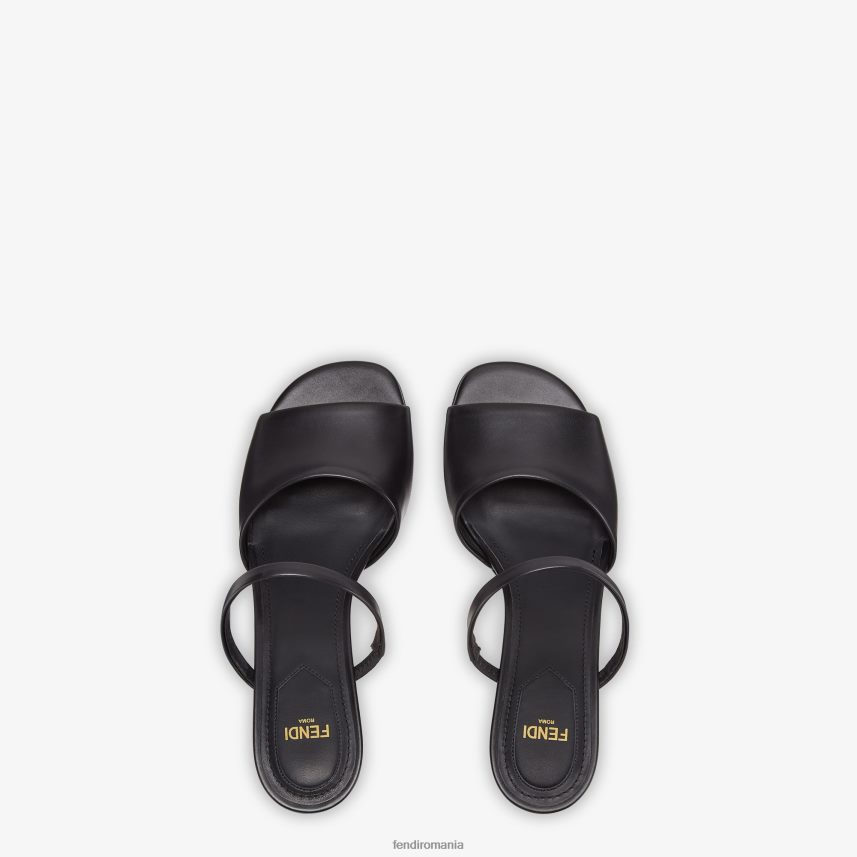 sandale din piele cu toc mediu negru Fendi femei încălţăminte 86084L1370
